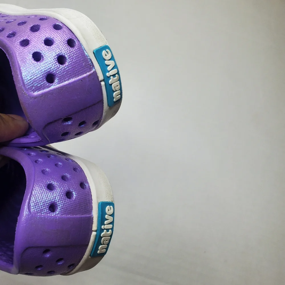 Native Jefferson Slip On Infant Water Shoes Size C4 Iridescent Sparkly Purple